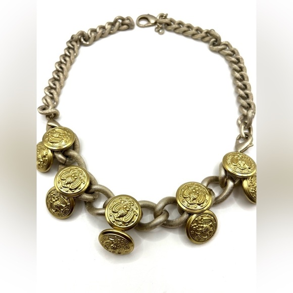 CAbi Bracelet Necklace Coco Eagle Button Necklace Gold Tone Button Necklace - Picture 7 of 15